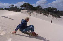 Sandboarding, Moreton Island, Queensland, Australie