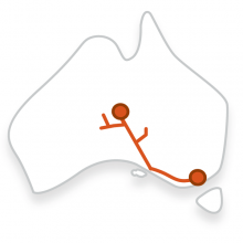 Map: ASME10, 10 Day Alice Springs to Melbourne Explorer