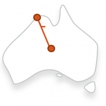 Map: EXS2, Overnight Darwin to Alice Springs Express 