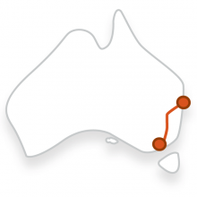 Map: MSU3, 3 Day Melbourne to Sydney Unleashed